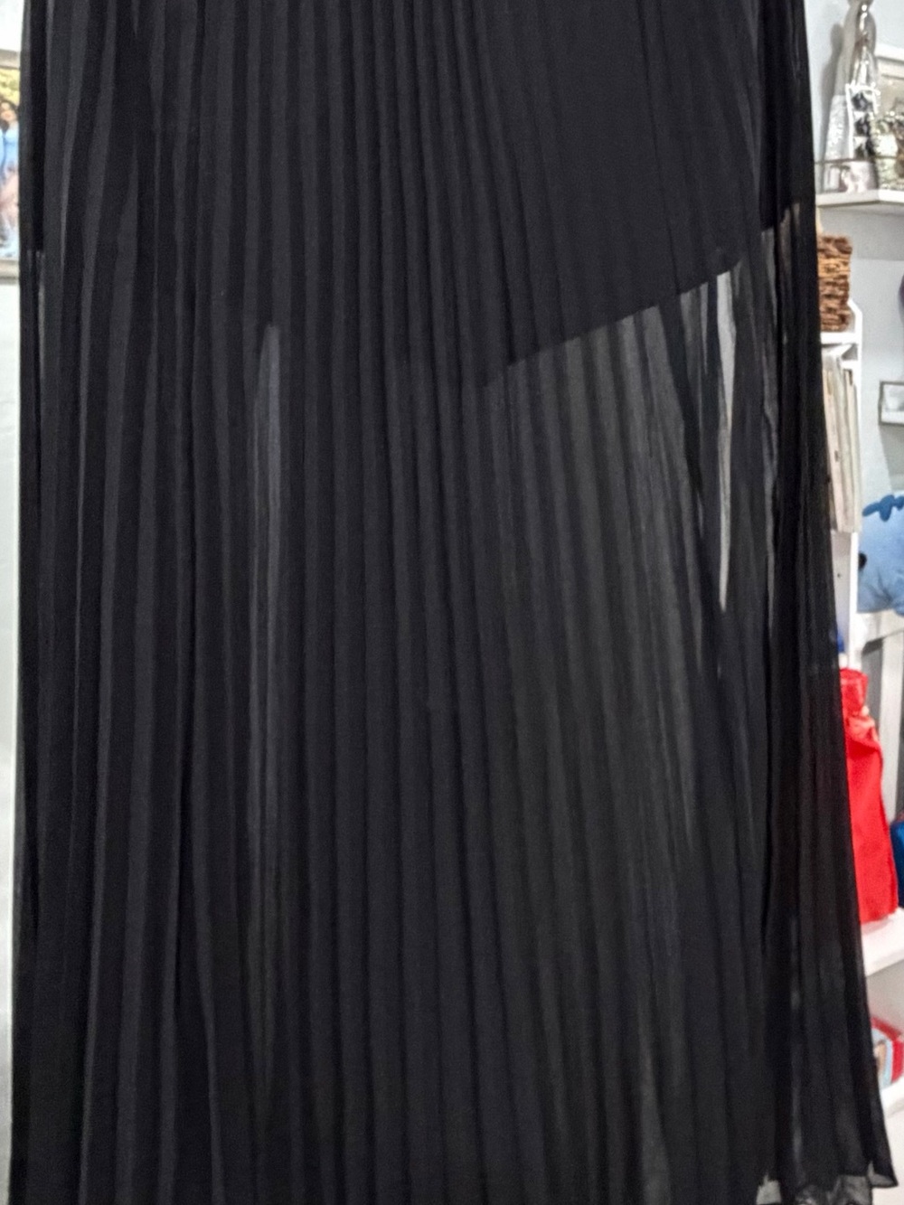 Black Pleated Maxi Skirt - Picture 3 of 6
